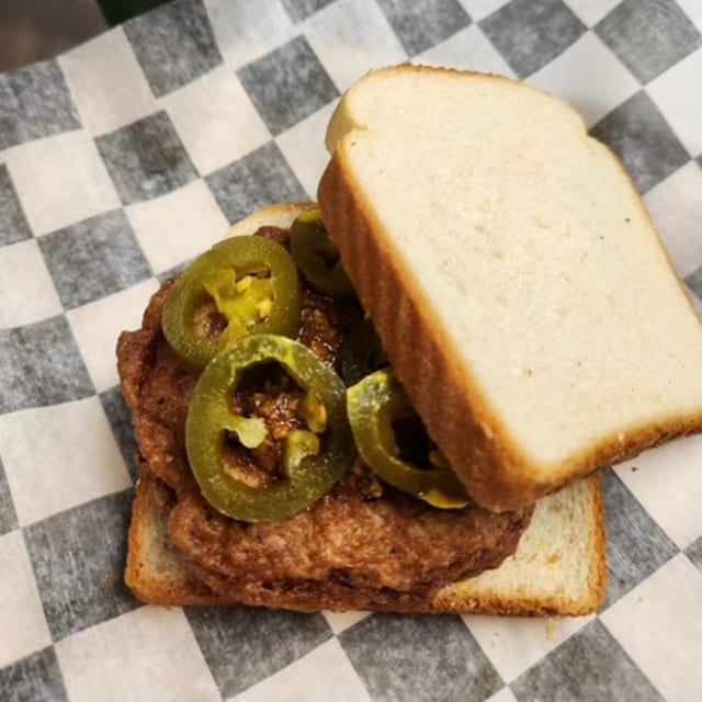 Dough-Peno Burger.